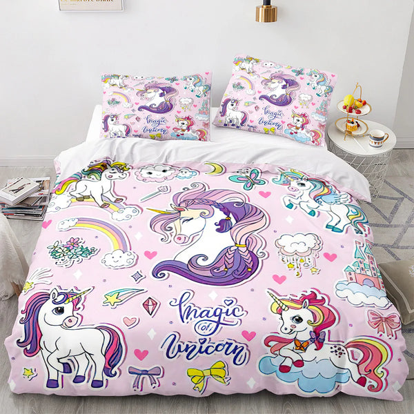 Fantastisches Einhorn-Bett-Set